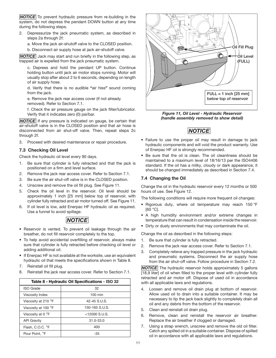 Notice | Enerpac PL200-Series User Manual | Page 11 / 76