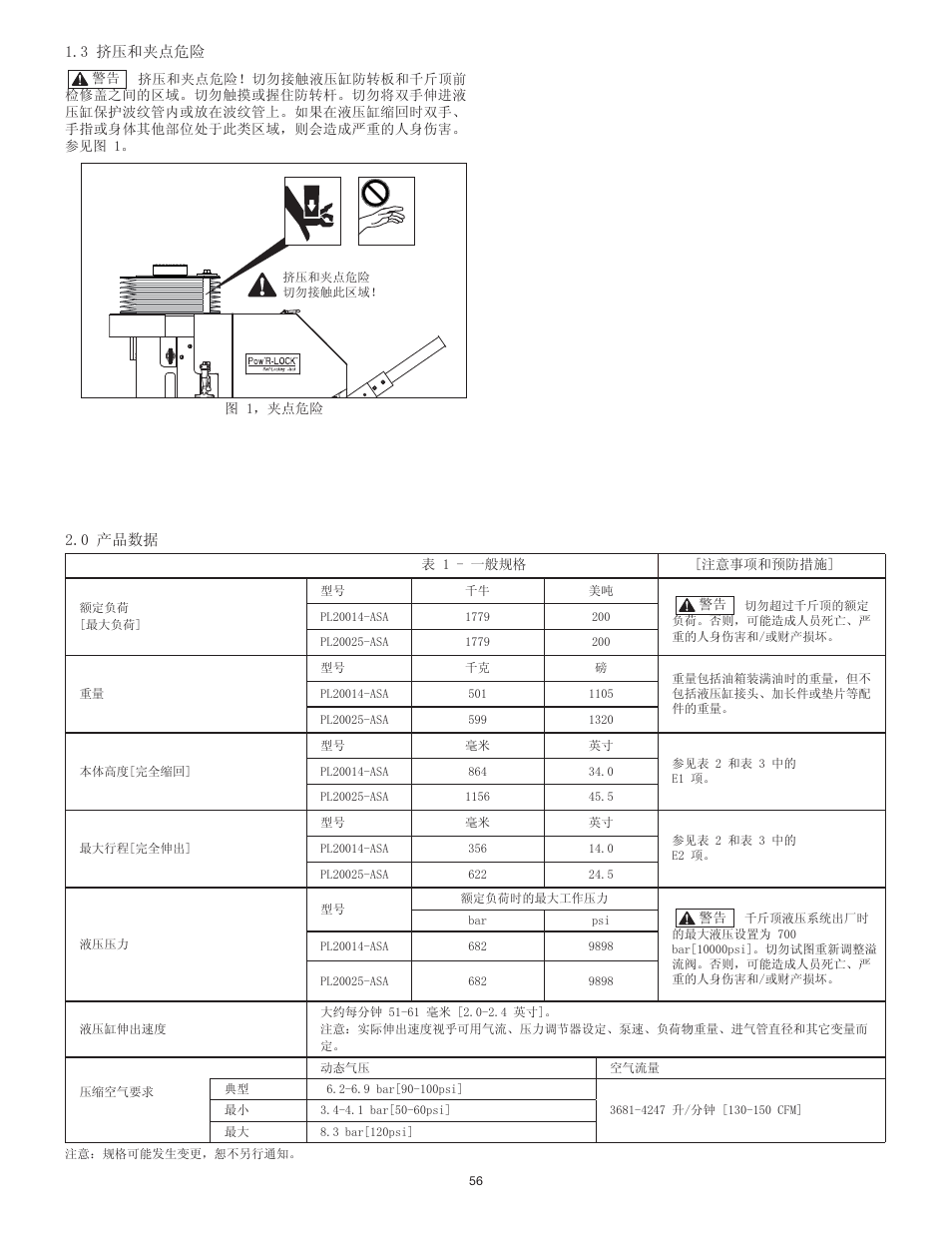 Enerpac PL200-Series User Manual | Page 56 / 76