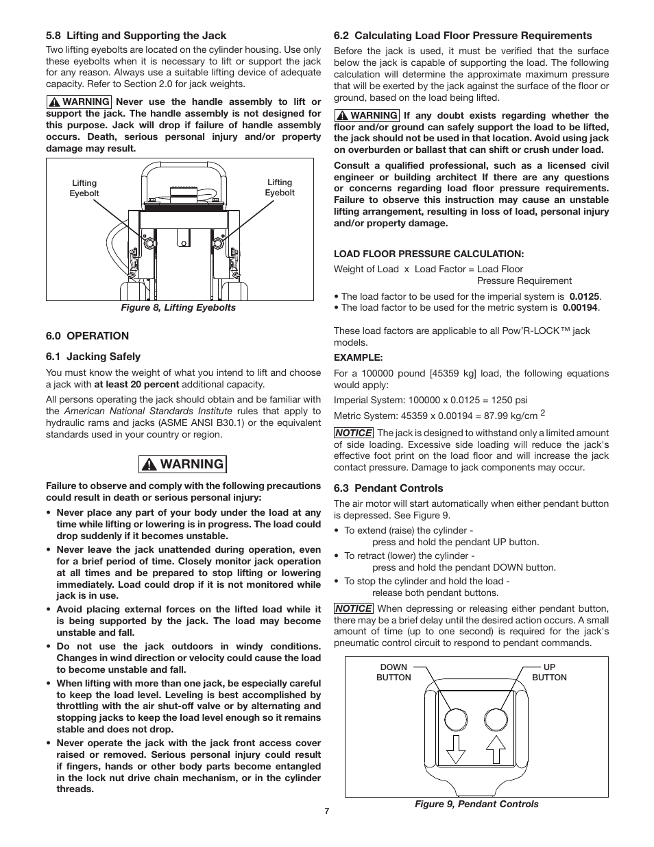 Warning | Enerpac PL200-Series User Manual | Page 7 / 76