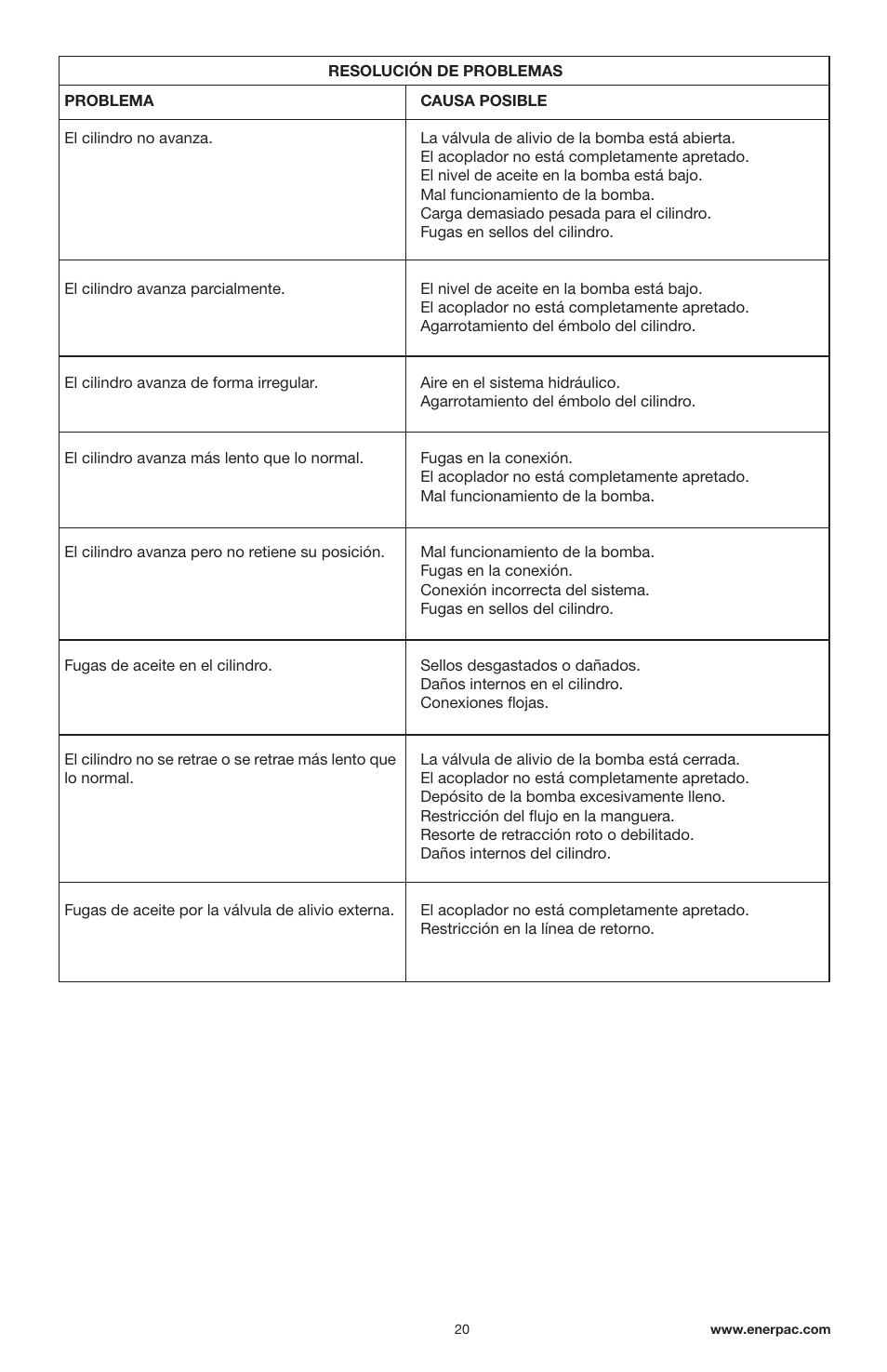 Enerpac RSM-Series User Manual | Page 20 / 52