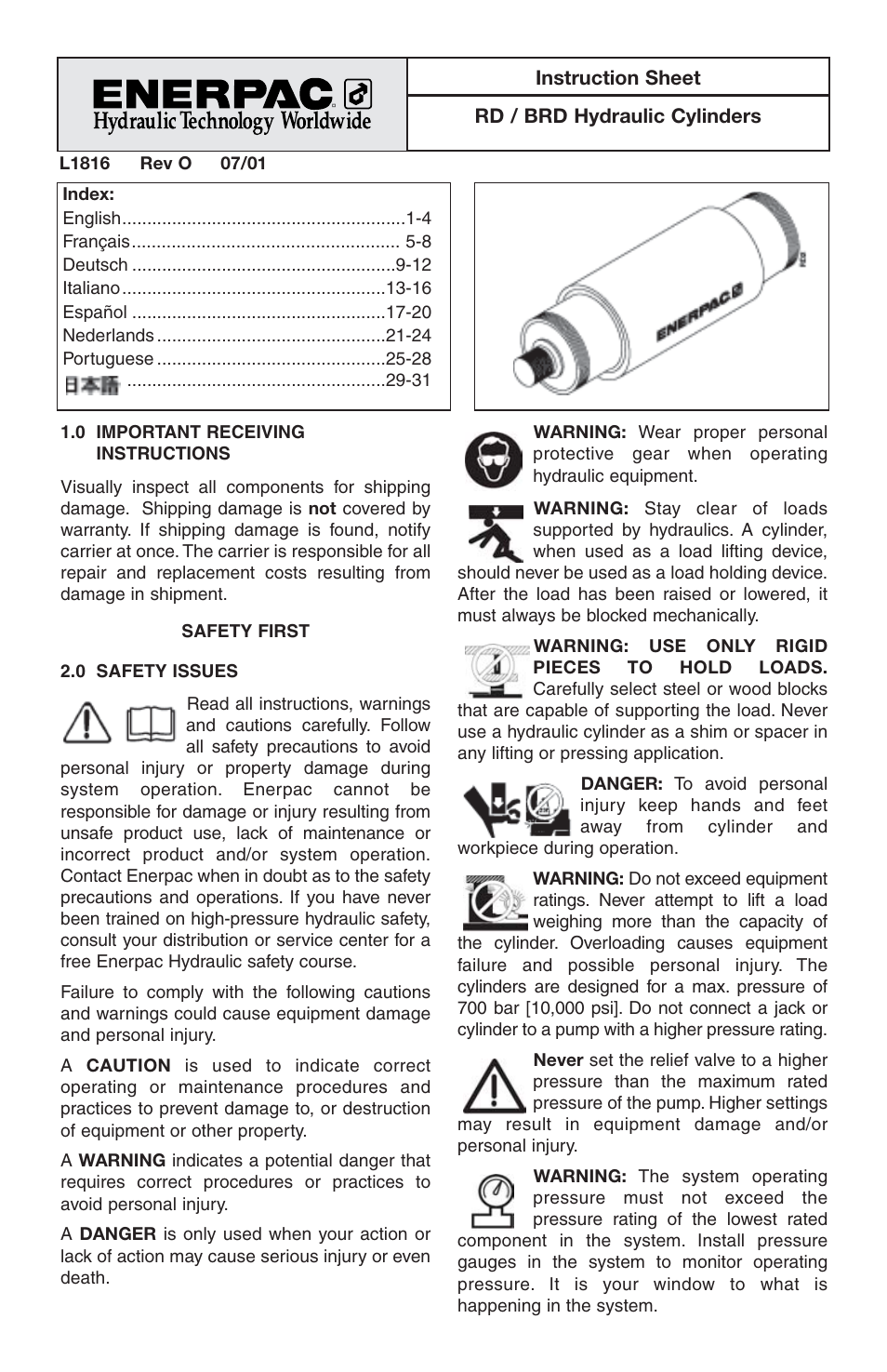 Enerpac BRD-Series User Manual | 32 pages