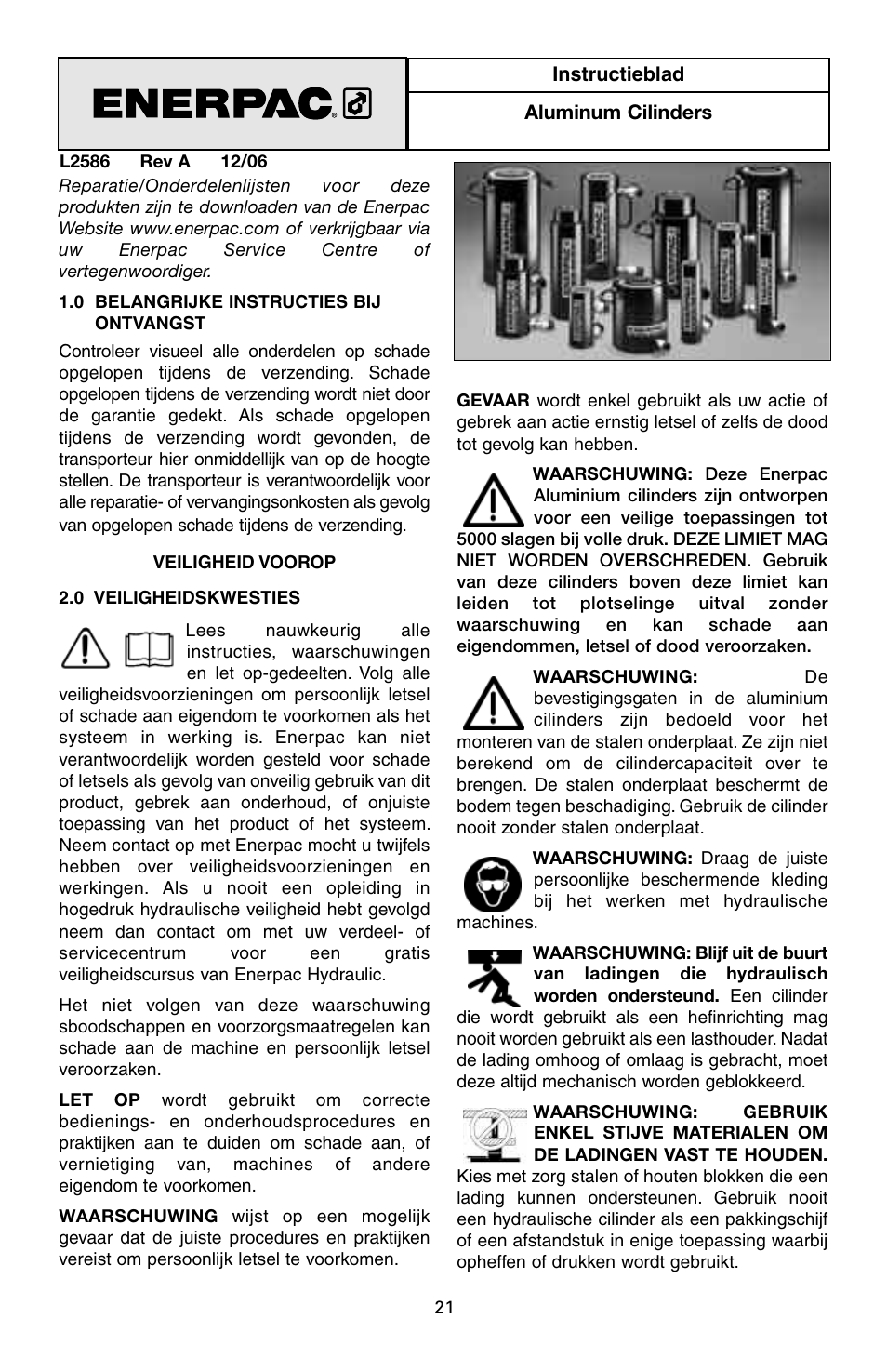 Enerpac RAC-Series User Manual | Page 21 / 36