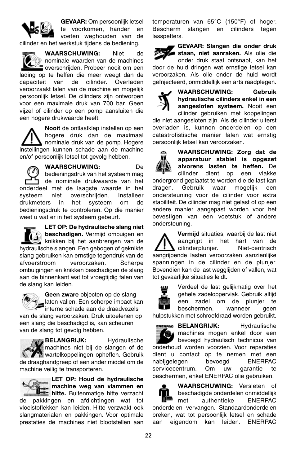 Enerpac RAC-Series User Manual | Page 22 / 36