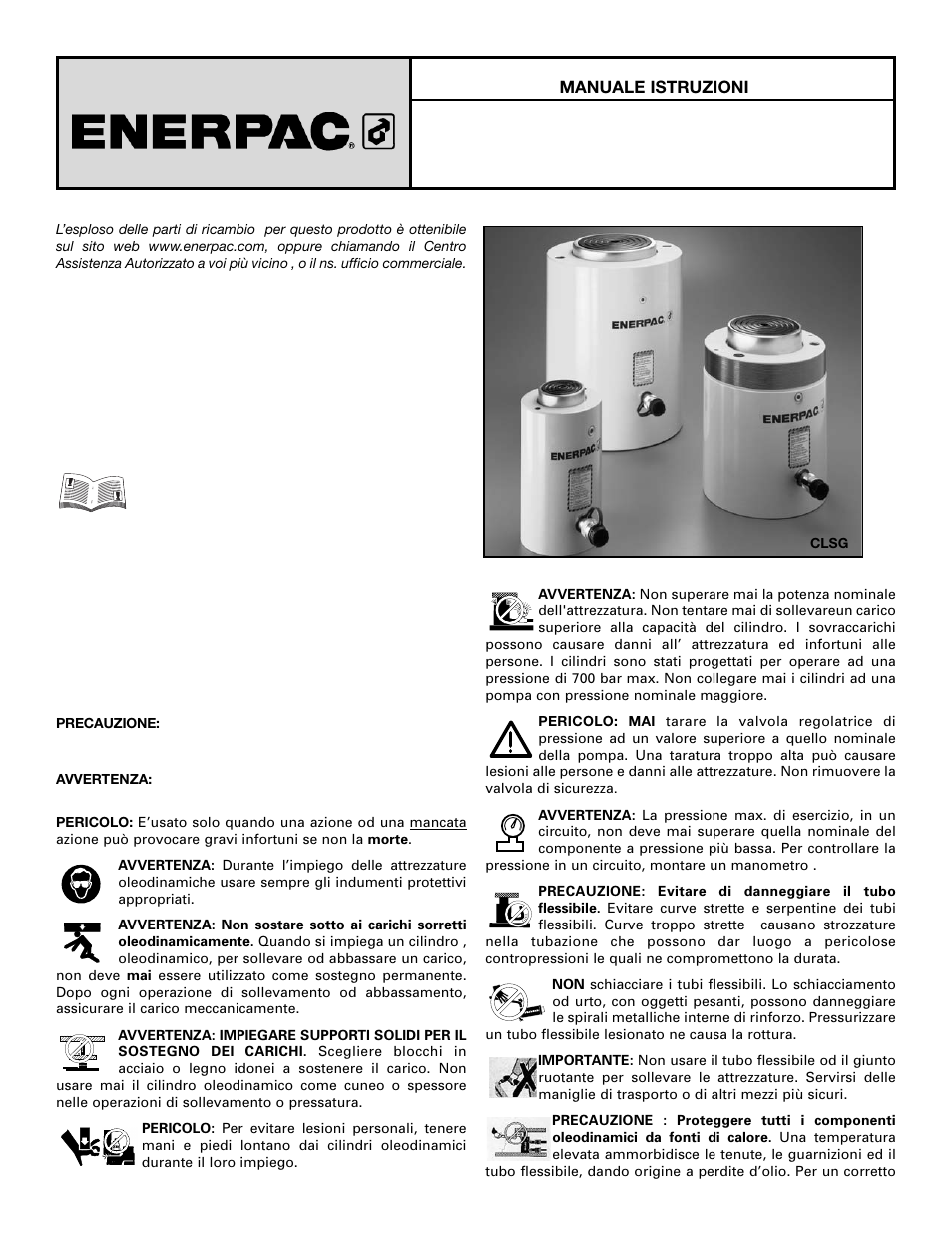 Enerpac CLSG-Series User Manual | Page 10 / 28