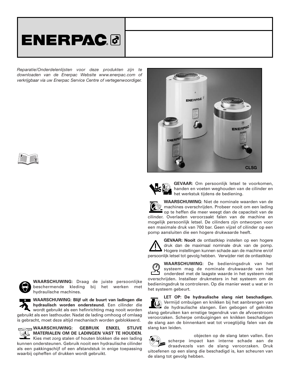 Enerpac CLSG-Series User Manual | Page 16 / 28