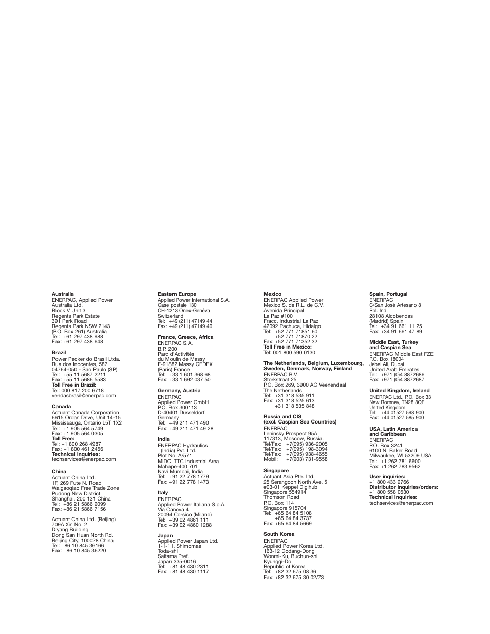 Enerpac CLSG-Series User Manual | Page 28 / 28