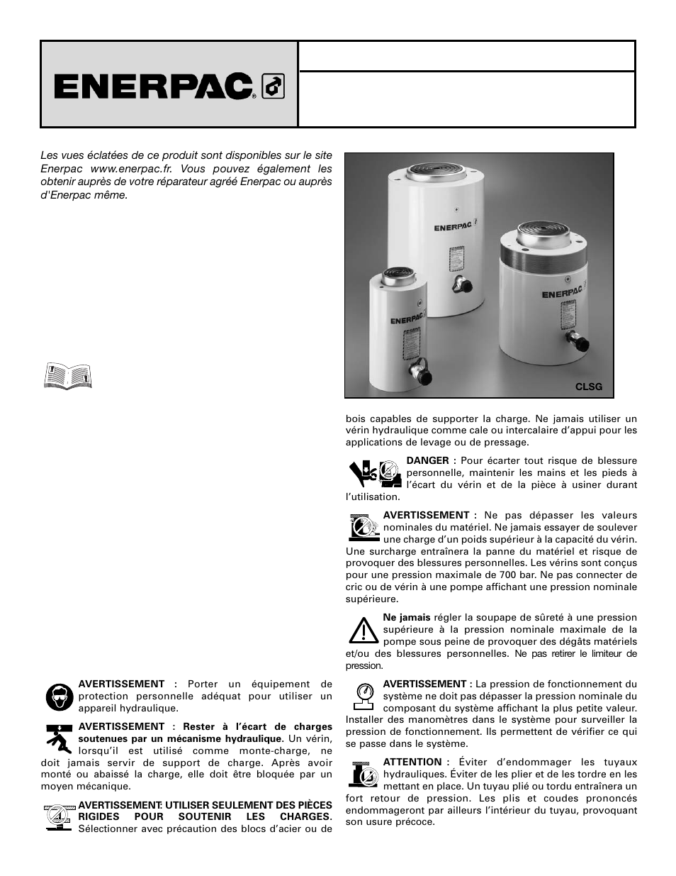 Enerpac CLSG-Series User Manual | Page 4 / 28