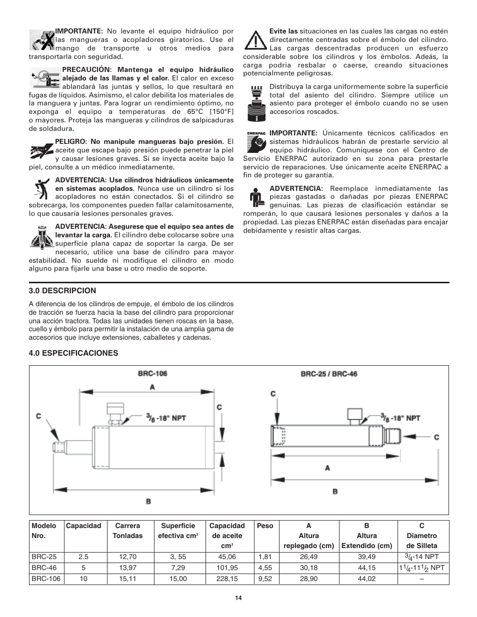 Enerpac BRC-106 User Manual | Page 14 / 28