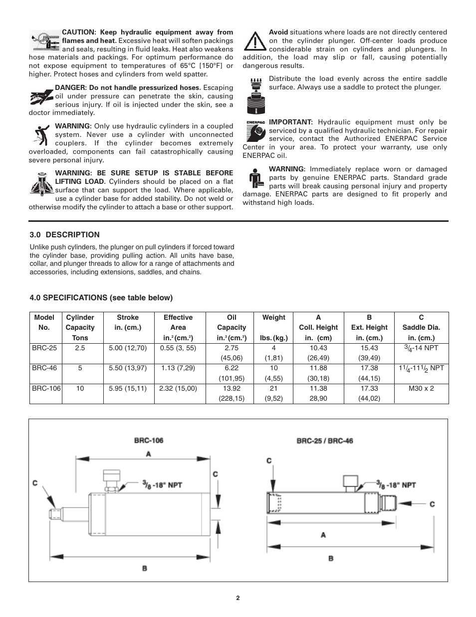 Enerpac BRC-106 User Manual | Page 2 / 28