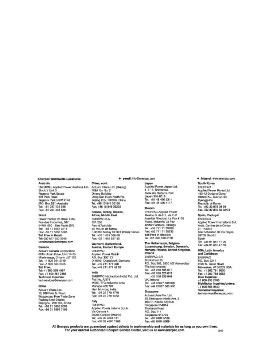 Enerpac BRC-106 User Manual | Page 28 / 28