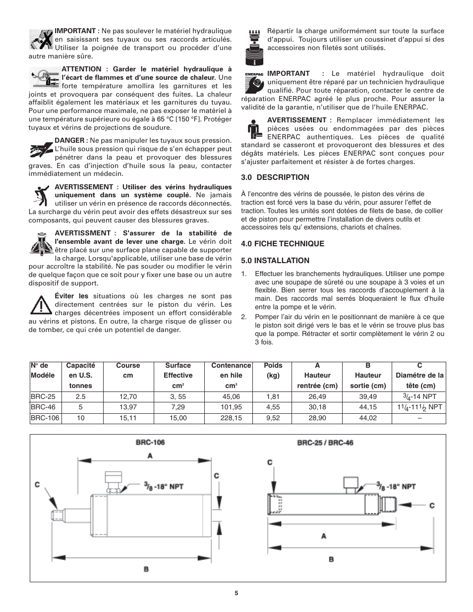 Enerpac BRC-106 User Manual | Page 5 / 28