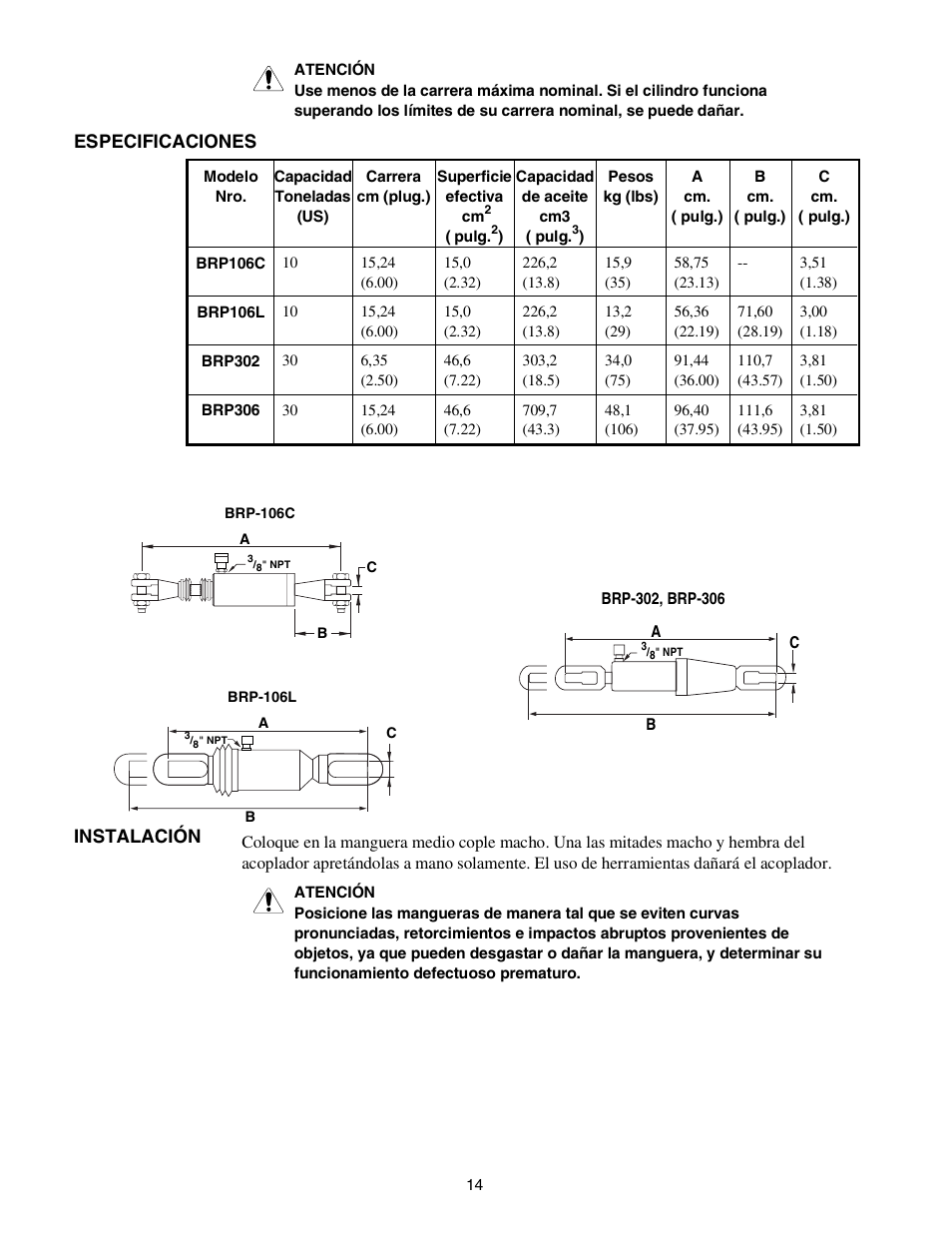 Enerpac BRP-302 User Manual | Page 14 / 24