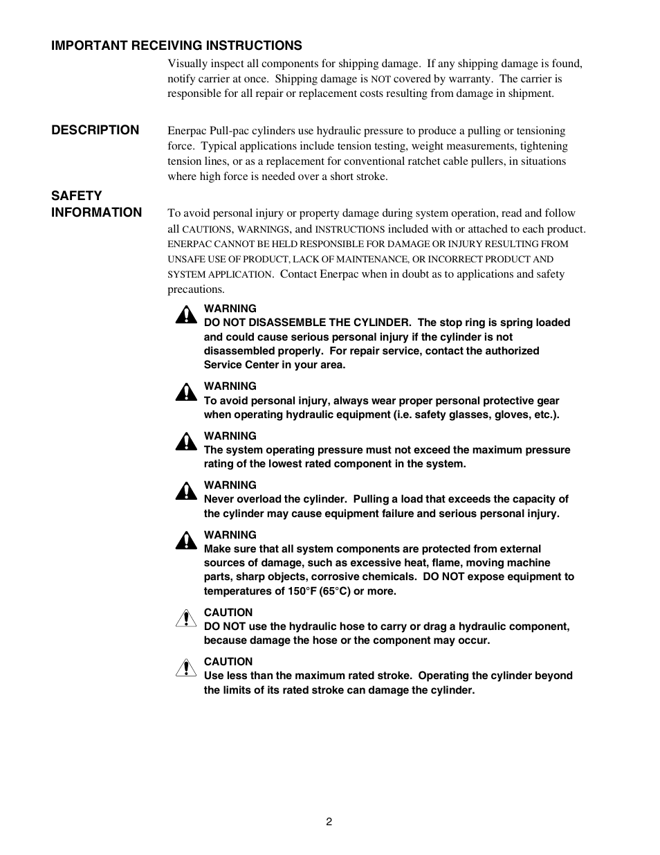 Enerpac BRP-302 User Manual | Page 2 / 24