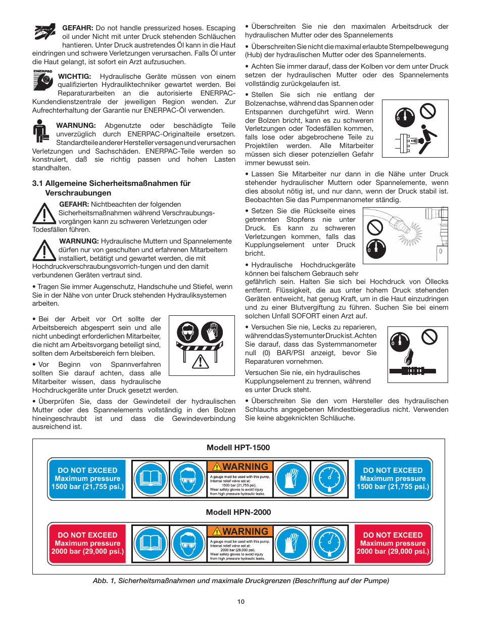 Enerpac HPT-Series User Manual | Page 10 / 50