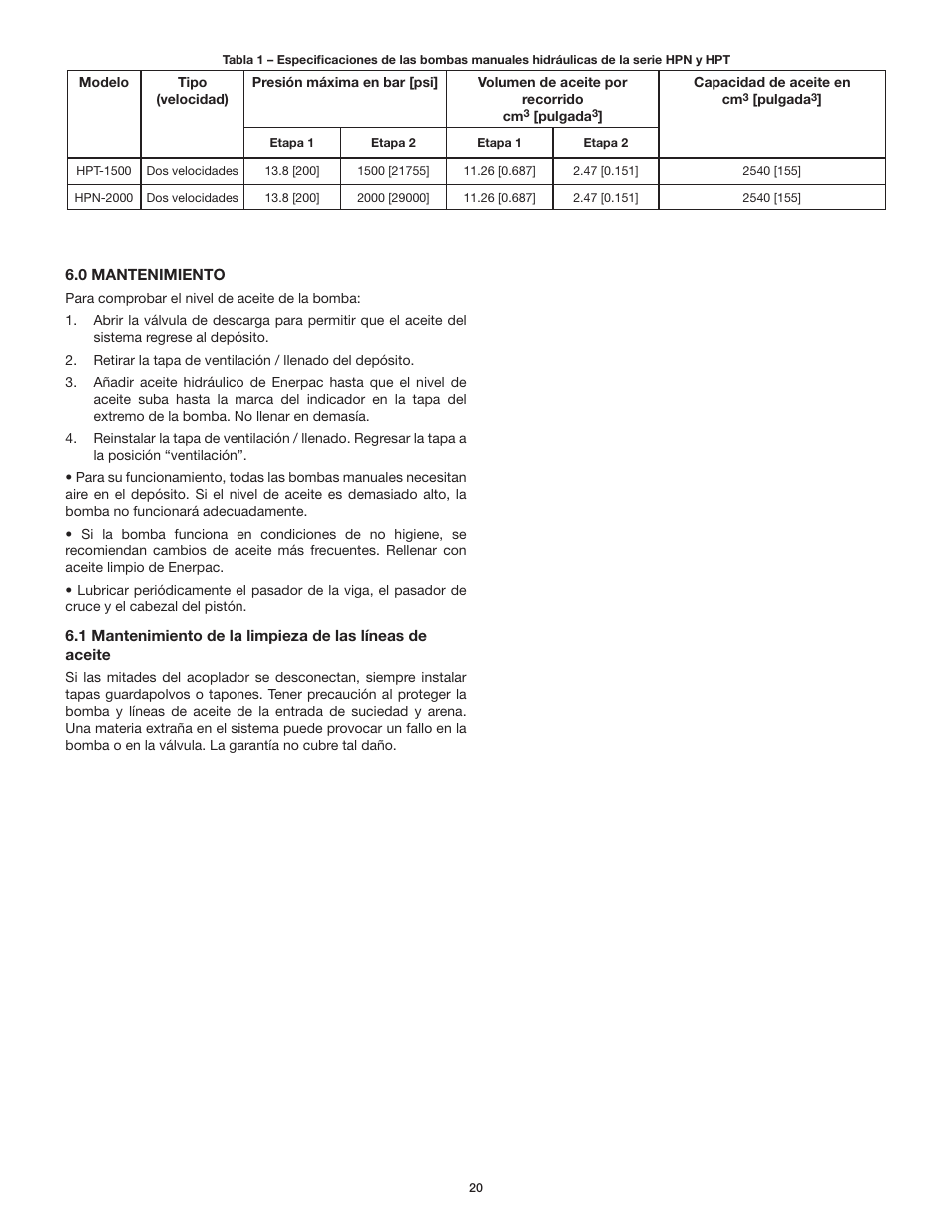 Enerpac HPT-Series User Manual | Page 20 / 50