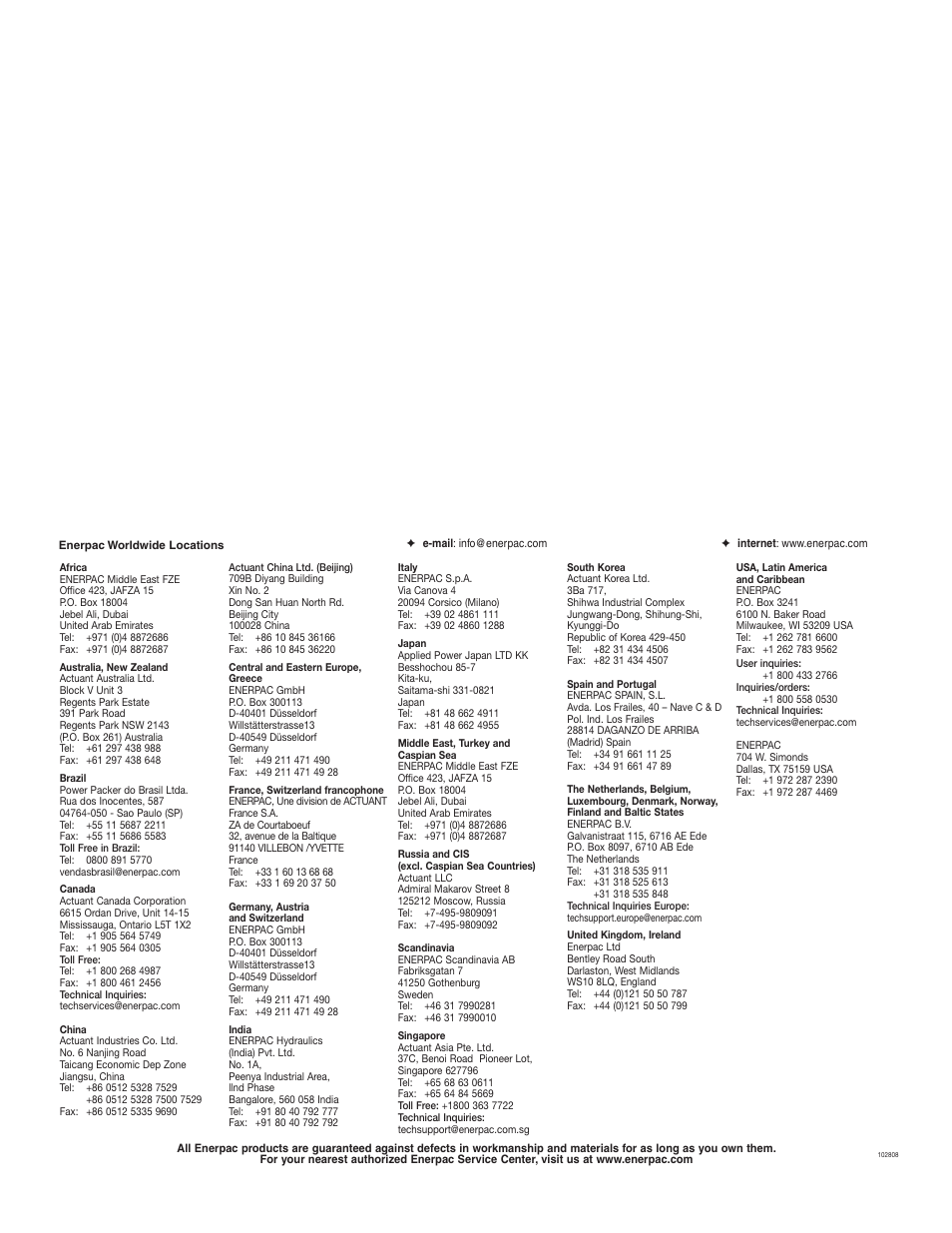 Enerpac HPT-Series User Manual | Page 50 / 50