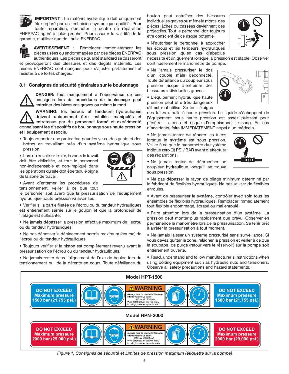 Enerpac HPT-Series User Manual | Page 6 / 50