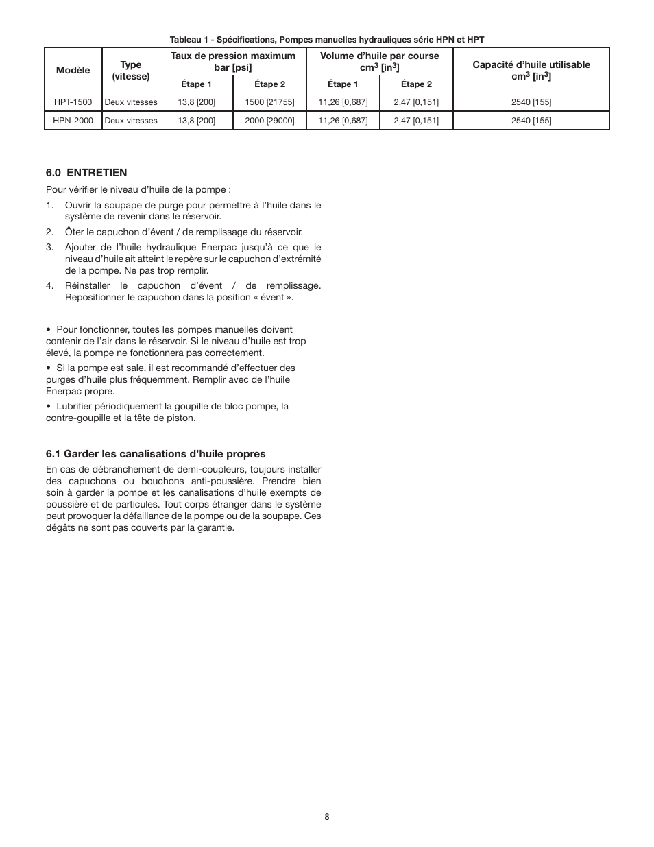 Enerpac HPT-Series User Manual | Page 8 / 50