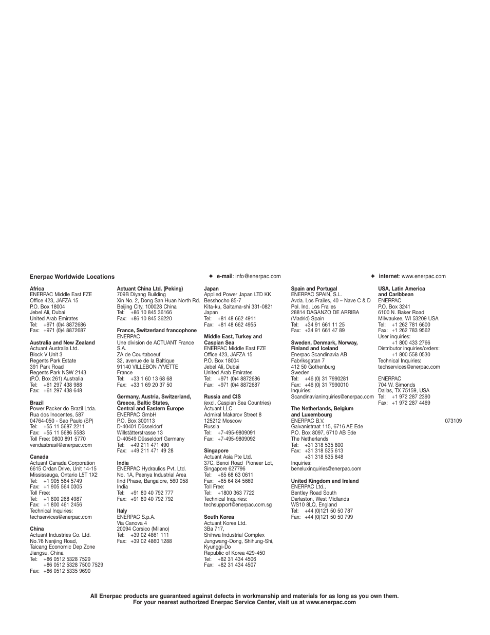 Enerpac ATP-Series User Manual | Page 106 / 106