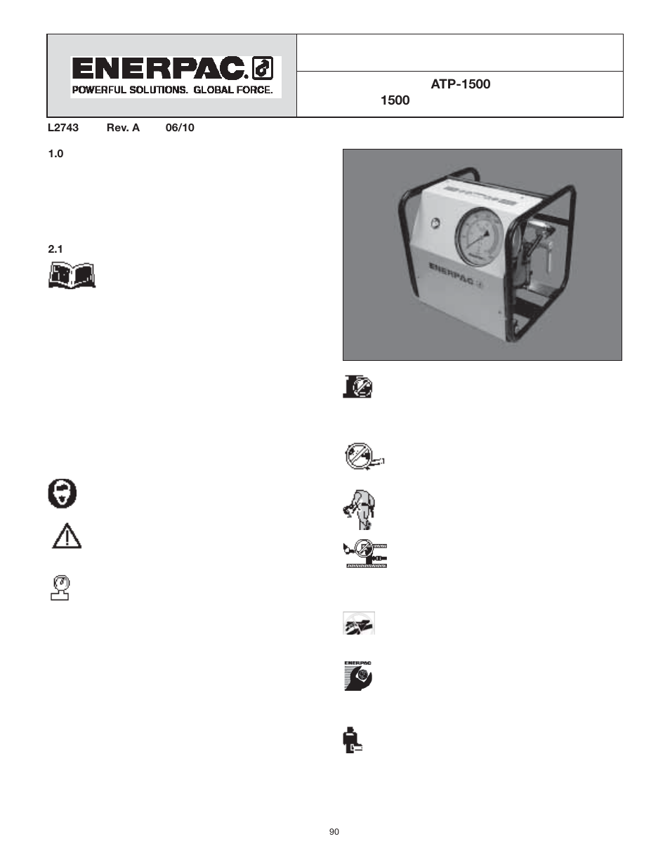 説明シート | Enerpac ATP-Series User Manual | Page 90 / 106