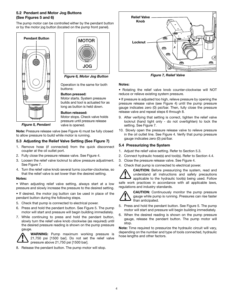 Motor jog | Enerpac ZUTP-Series User Manual | Page 4 / 8