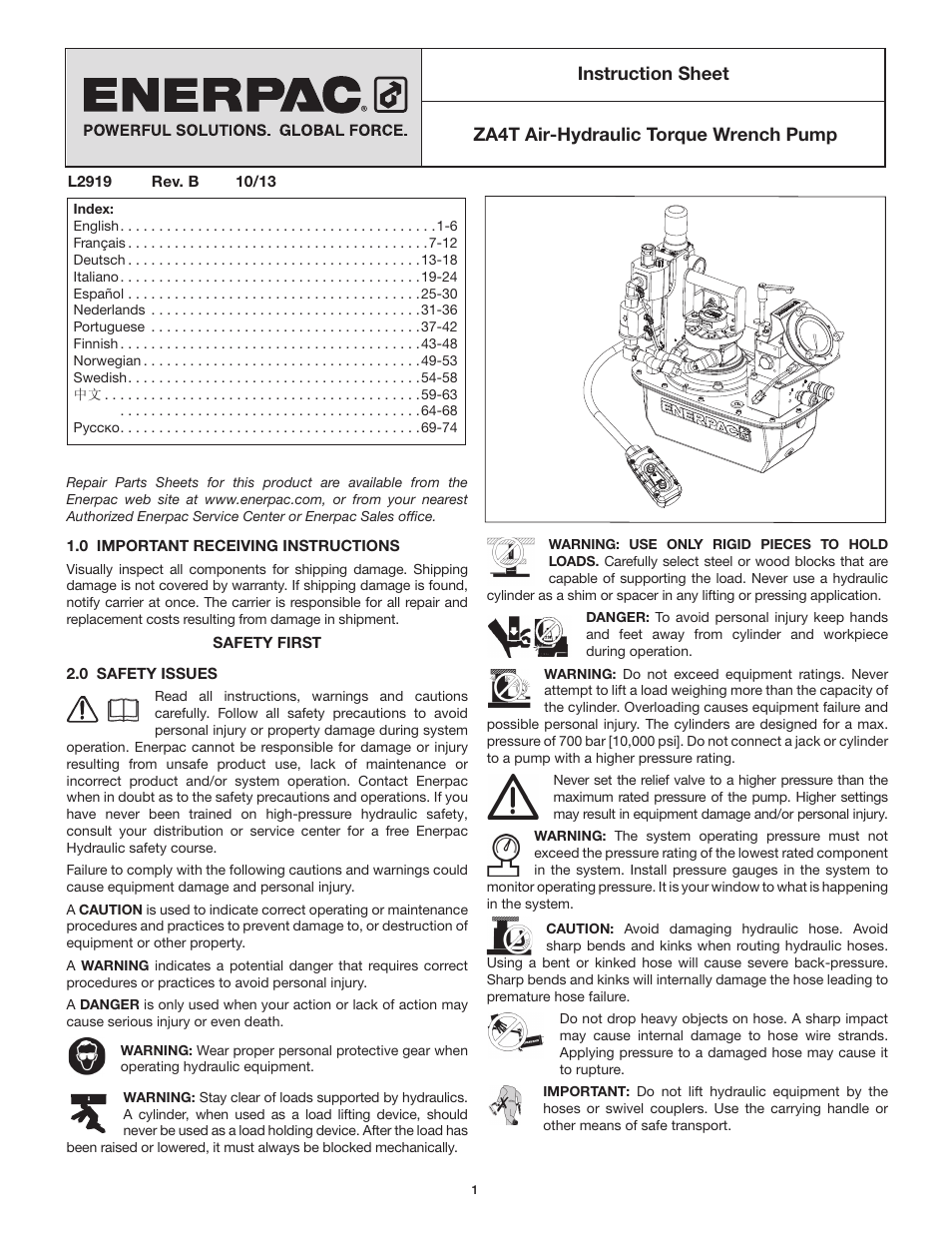 Enerpac ZA4T-Series User Manual | 76 pages