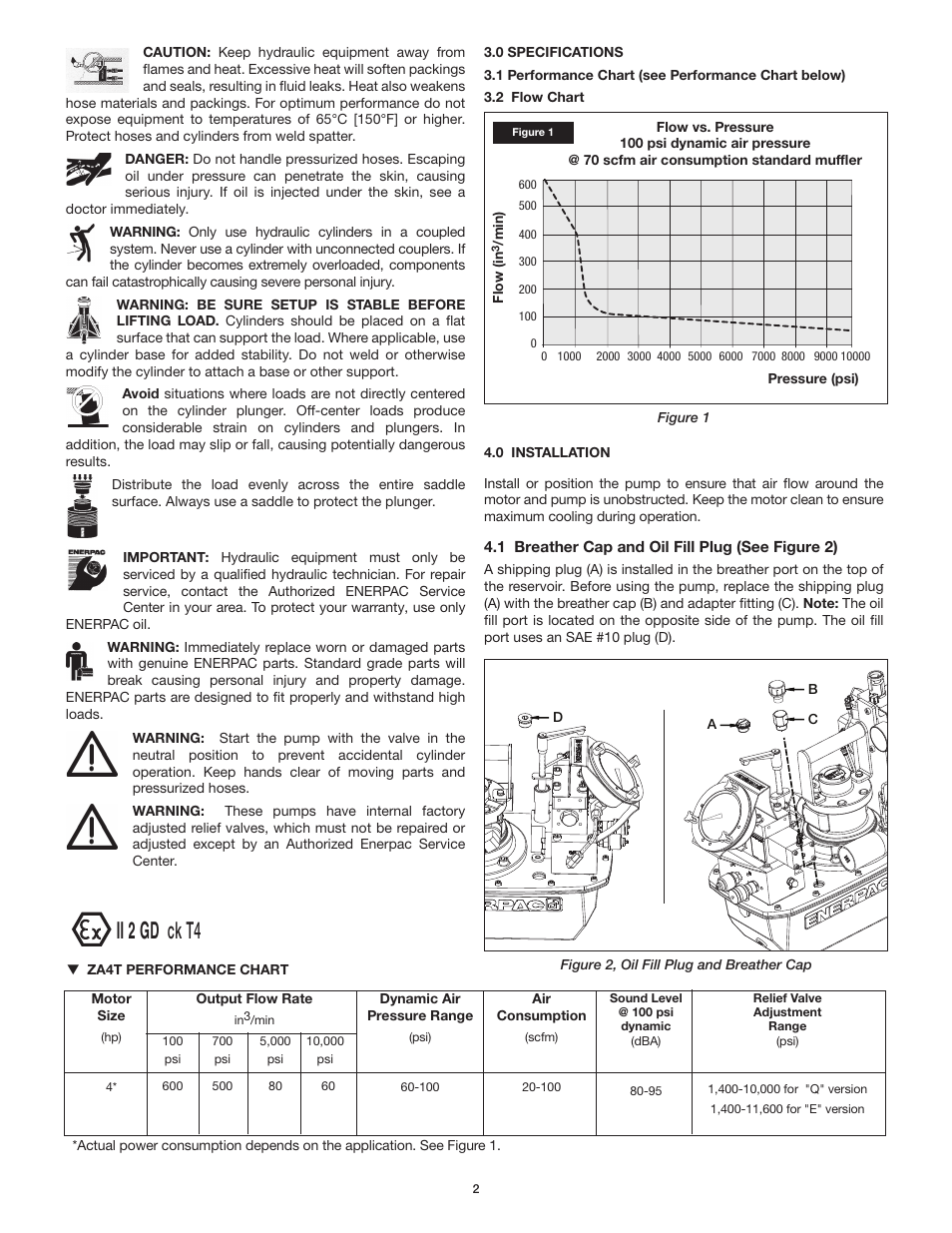 Ii 2 gd ck t4 | Enerpac ZA4T-Series User Manual | Page 2 / 76