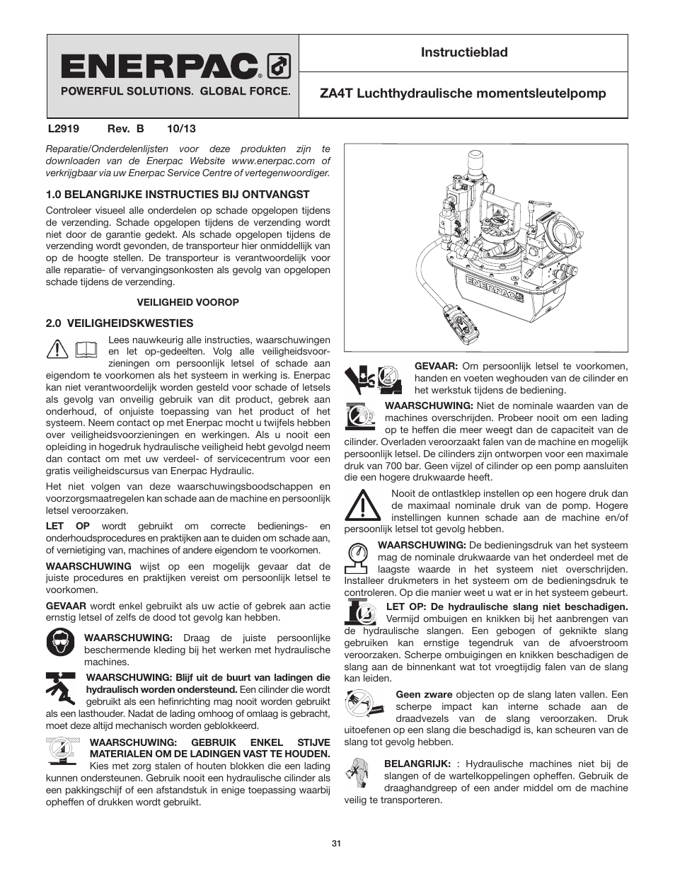 Enerpac ZA4T-Series User Manual | Page 31 / 76