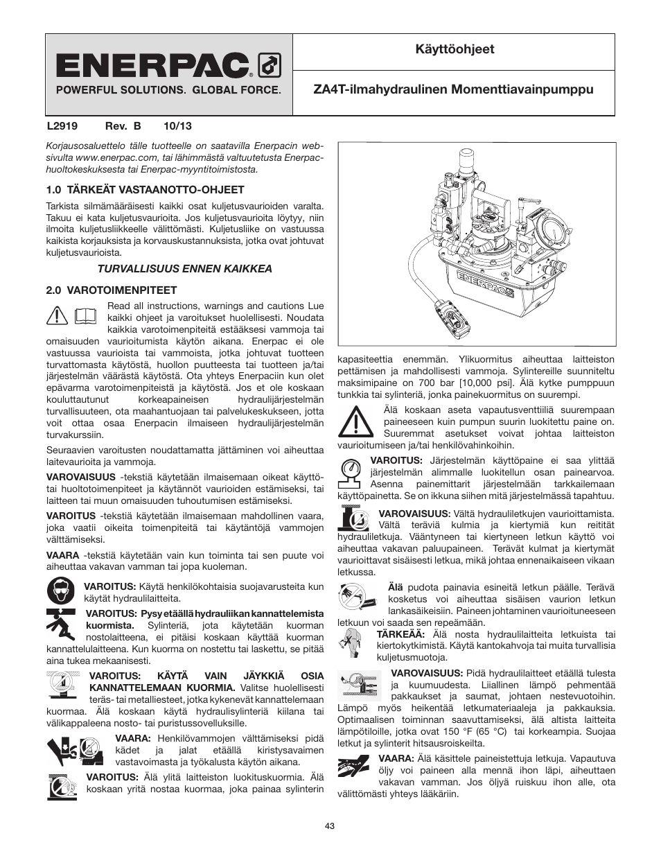 Enerpac ZA4T-Series User Manual | Page 43 / 76