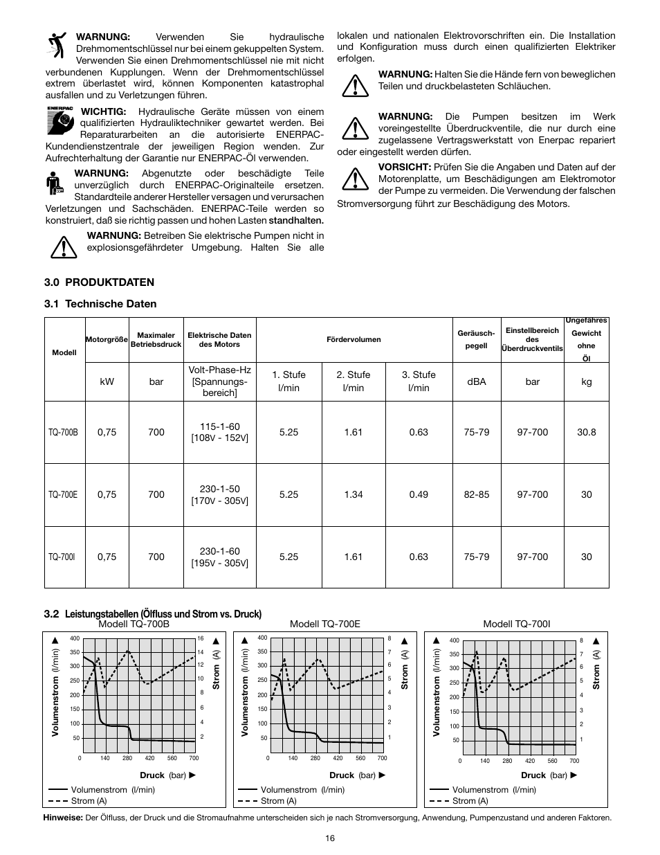 Enerpac TQ-700E User Manual | Page 16 / 88