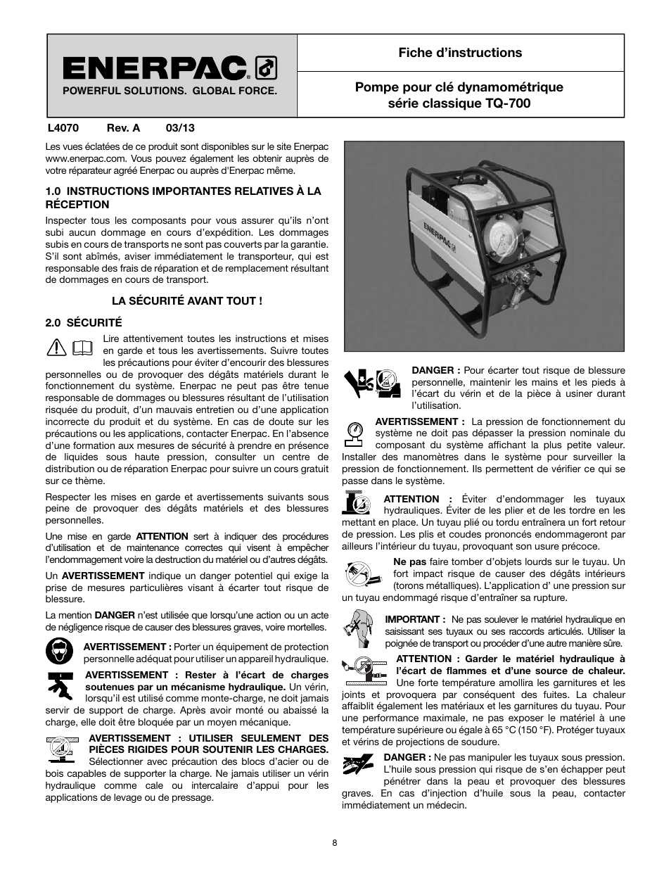 Enerpac TQ-700E User Manual | Page 8 / 88