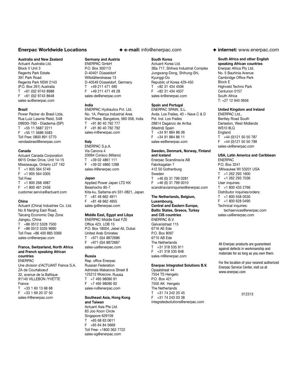 Enerpac TQ-700E User Manual | Page 88 / 88