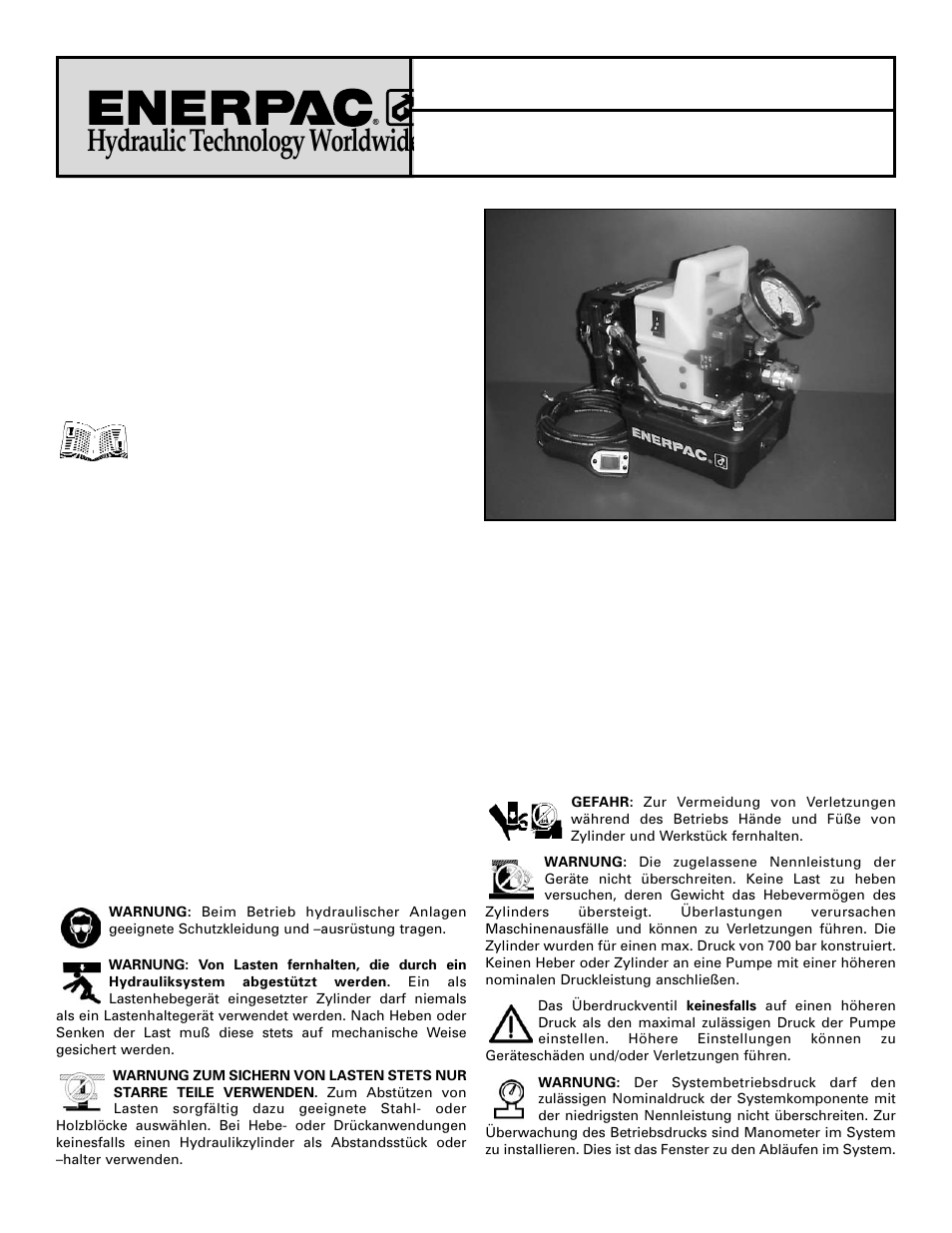 Hydraulic technology worldwide | Enerpac PME-Series User Manual | Page 12 / 36