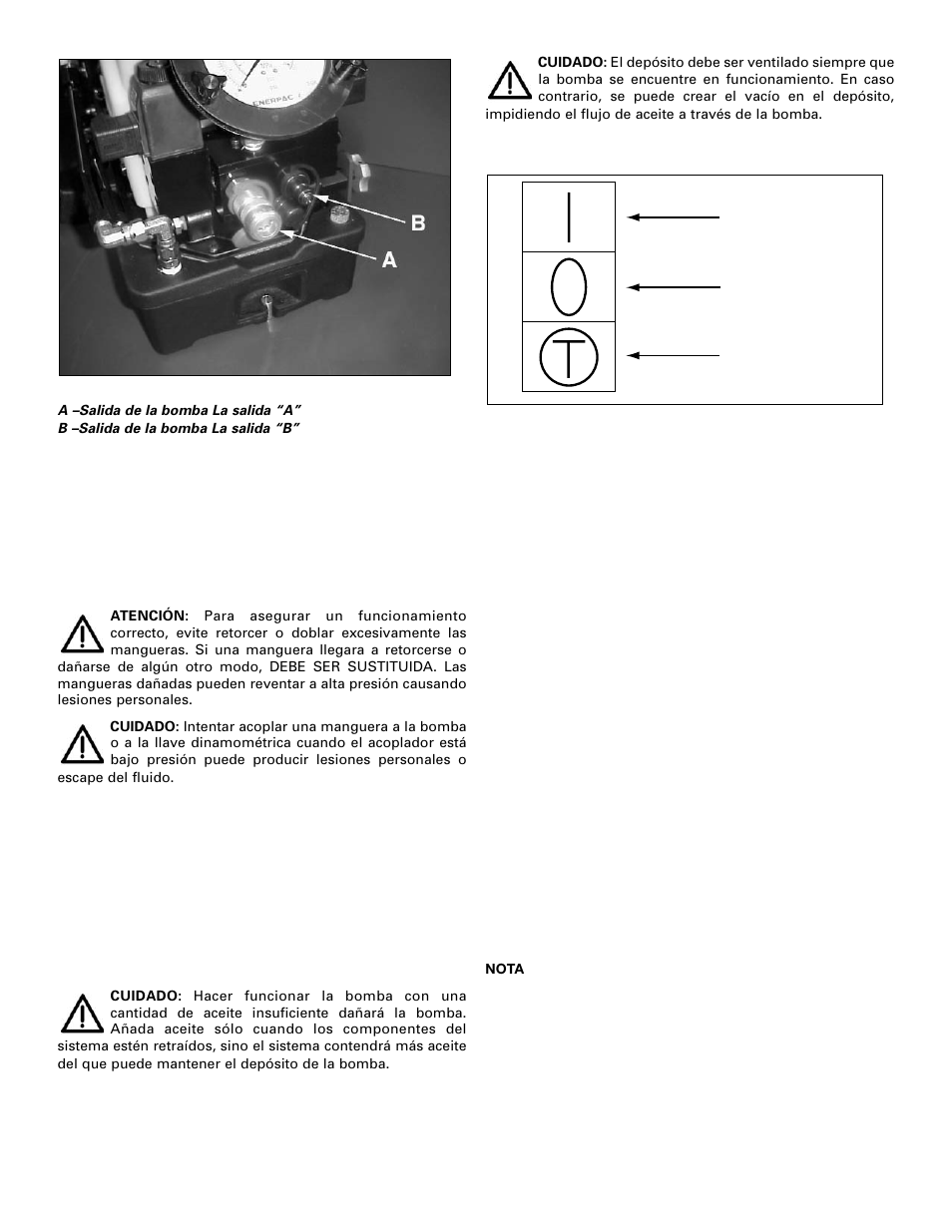 Encendido, Apagado, Avance | Enerpac PME-Series User Manual | Page 27 / 36