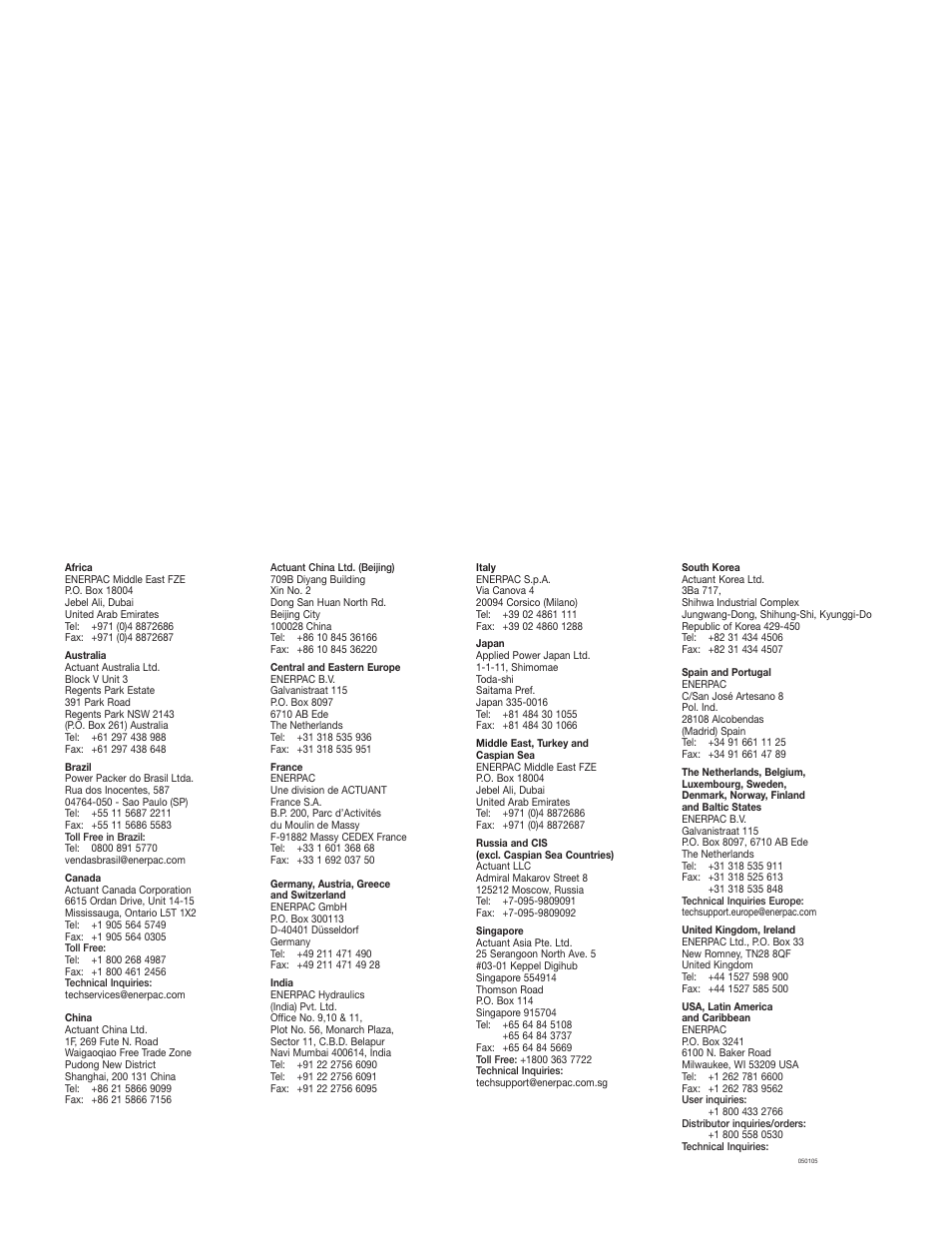 Enerpac PME-Series User Manual | Page 36 / 36