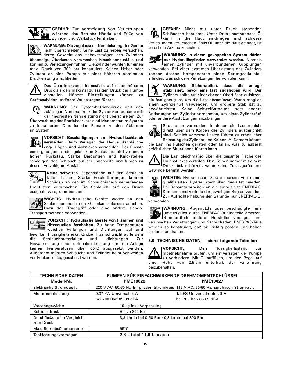 Enerpac PMU-Series User Manual | Page 15 / 48