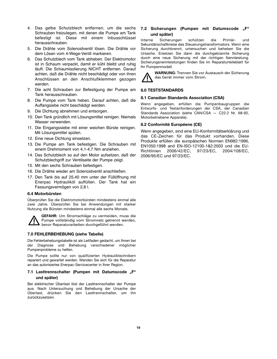 Enerpac PMU-Series User Manual | Page 19 / 48