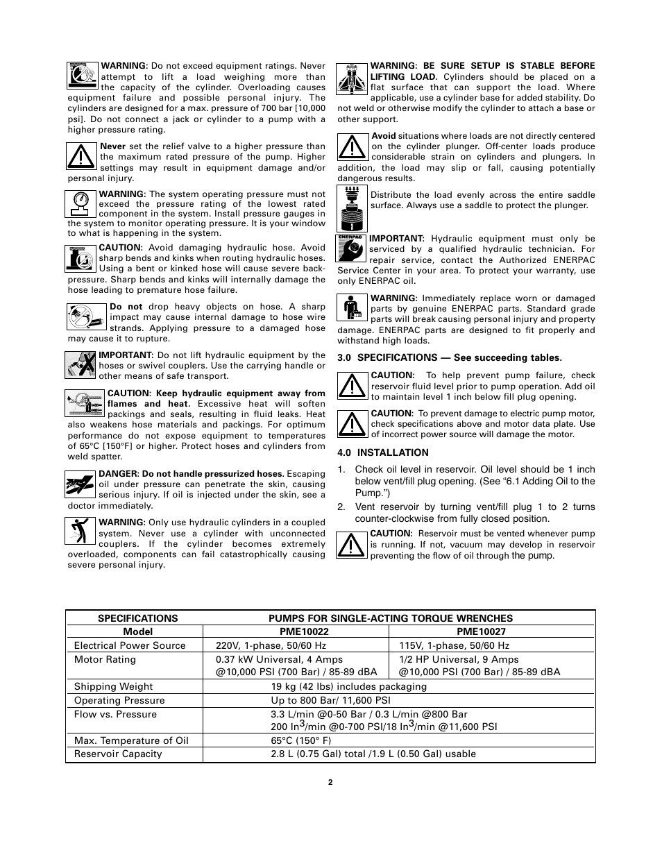 Enerpac PMU-Series User Manual | Page 2 / 48