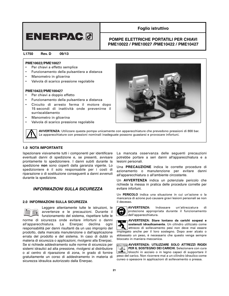 Enerpac PMU-Series User Manual | Page 21 / 48