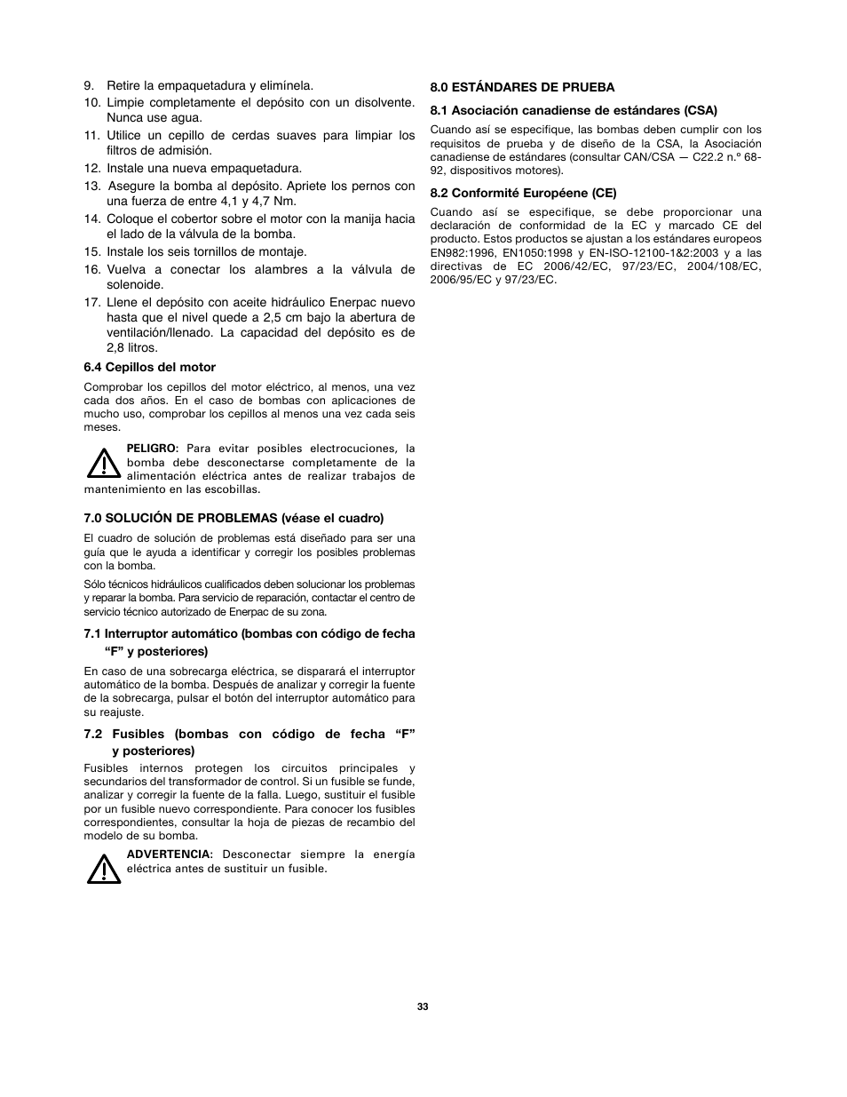 Enerpac PMU-Series User Manual | Page 33 / 48