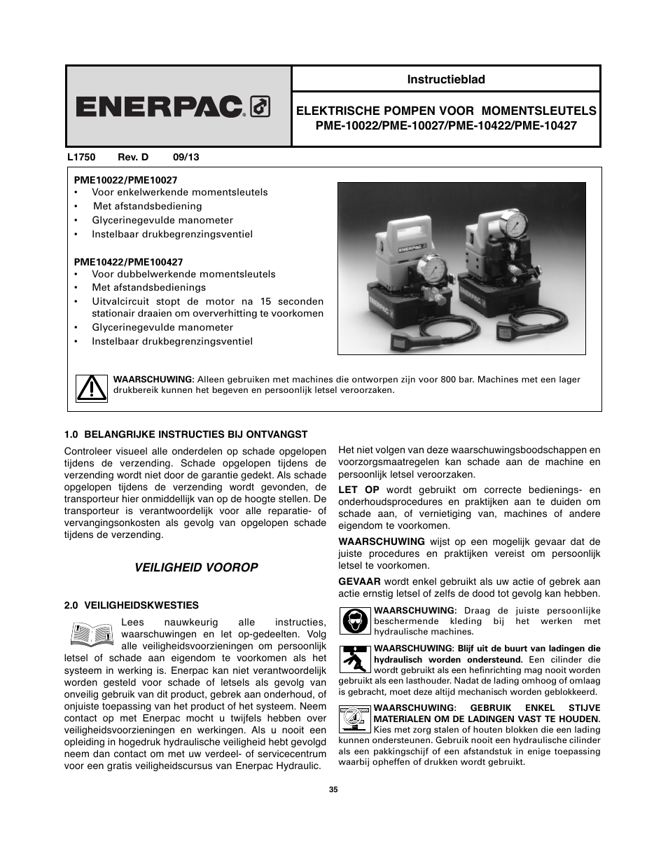 Enerpac PMU-Series User Manual | Page 35 / 48
