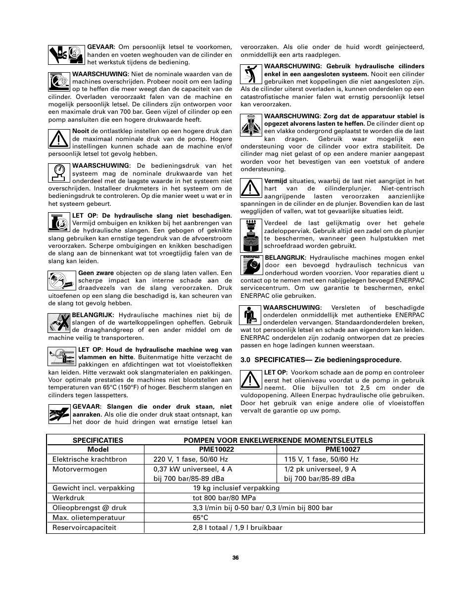 Enerpac PMU-Series User Manual | Page 36 / 48