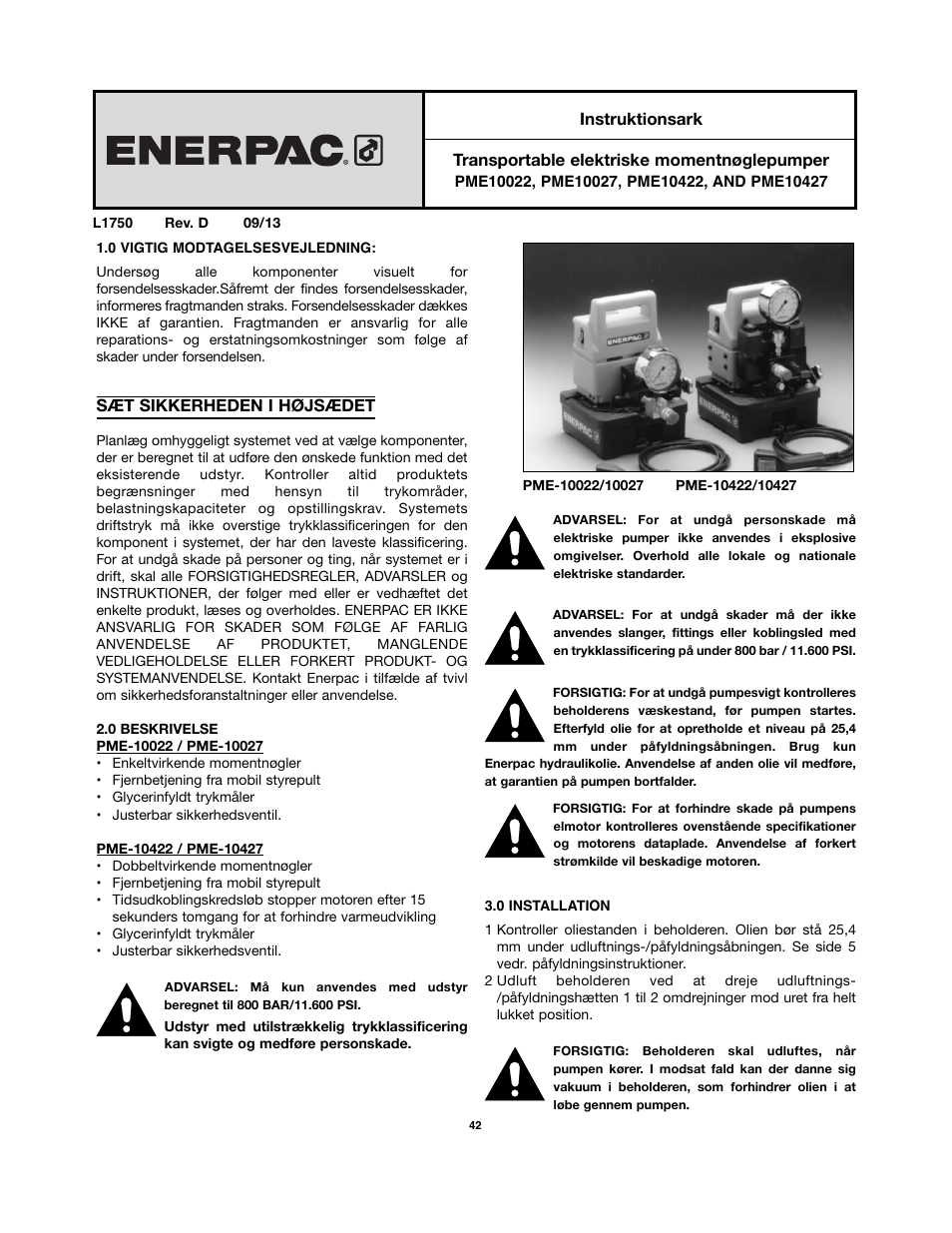 Enerpac PMU-Series User Manual | Page 42 / 48