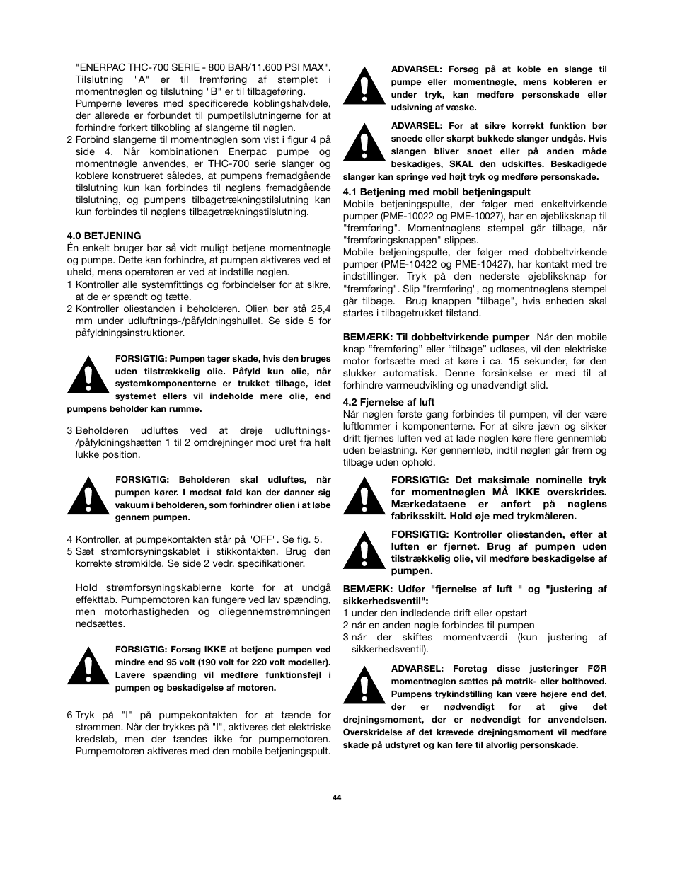 Enerpac PMU-Series User Manual | Page 44 / 48