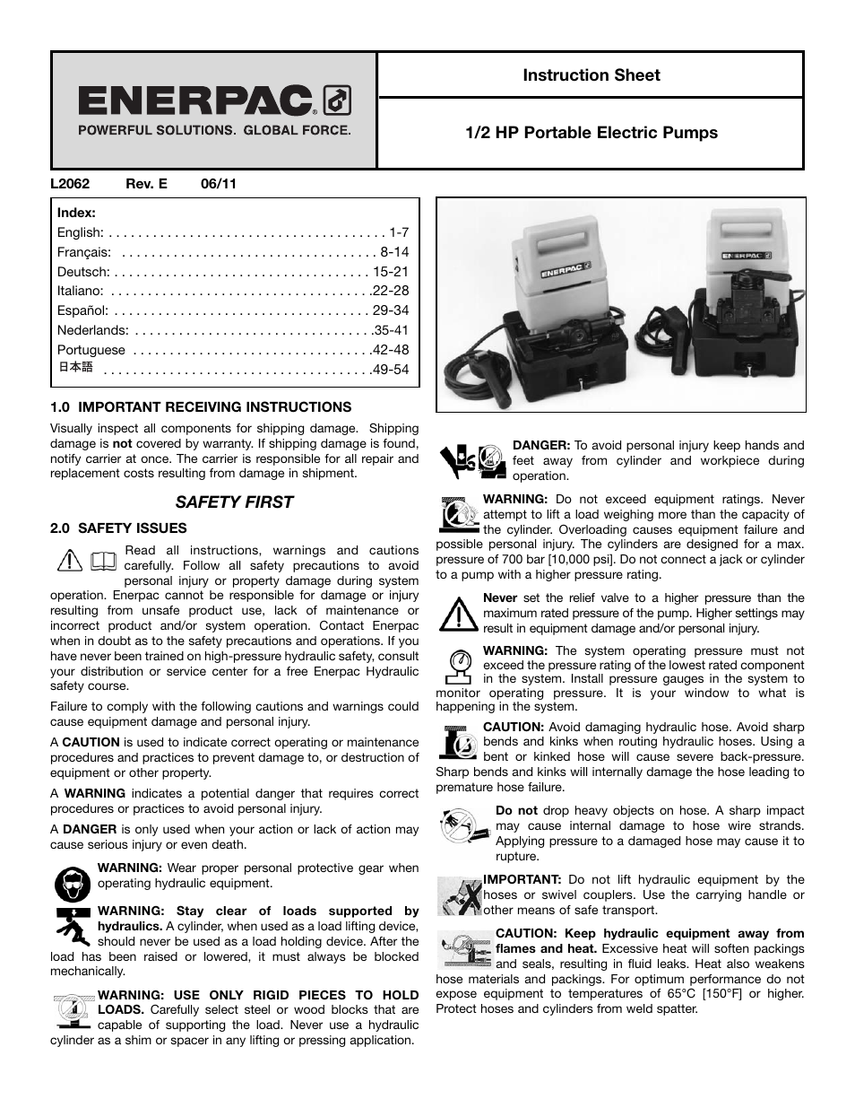 Enerpac PU-Series User Manual | 56 pages