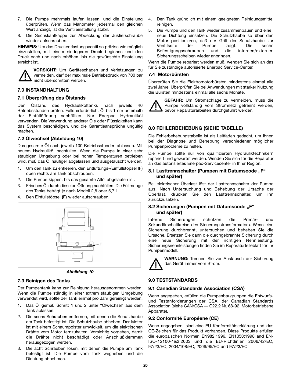 Enerpac PU-Series User Manual | Page 20 / 56