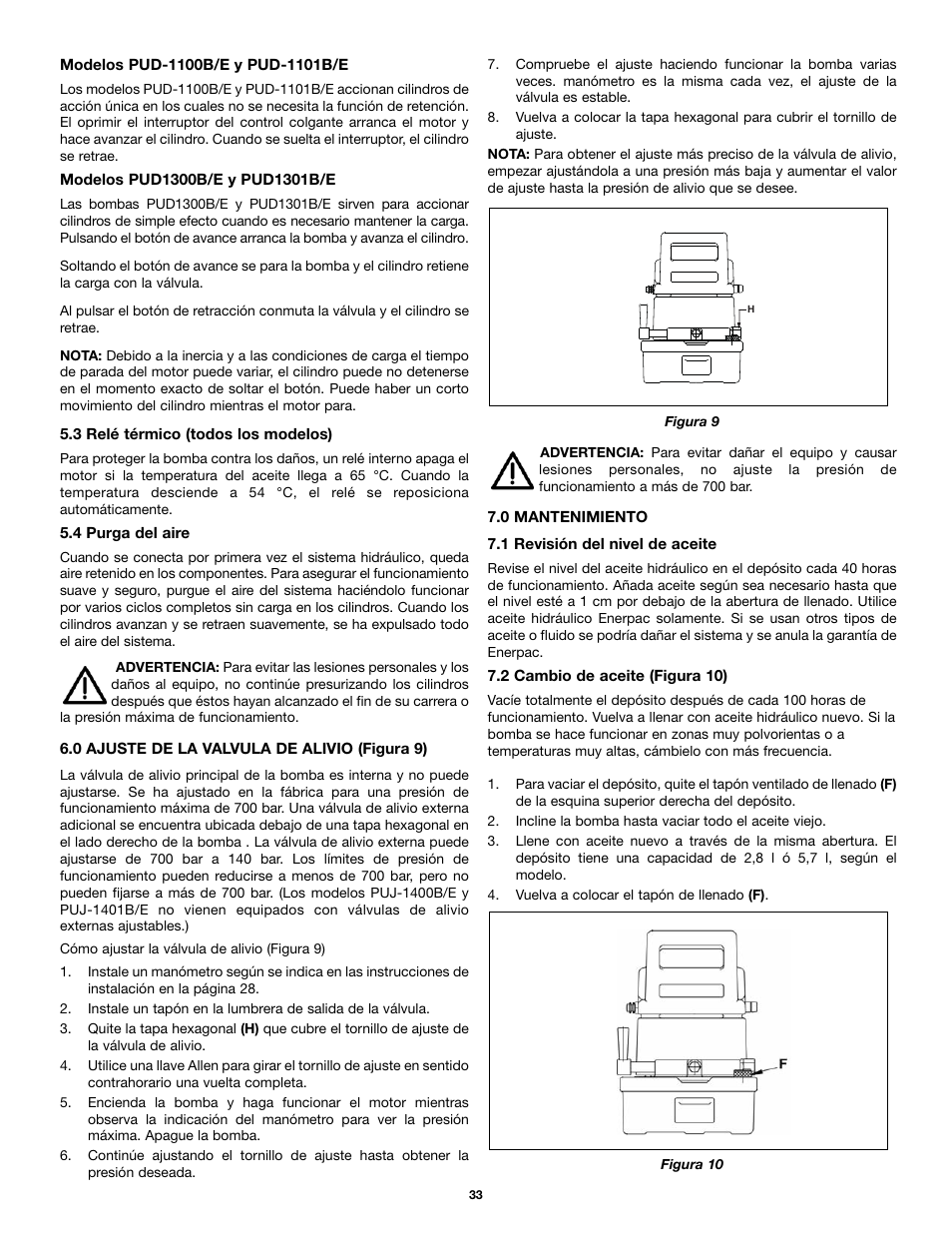 Enerpac PU-Series User Manual | Page 33 / 56