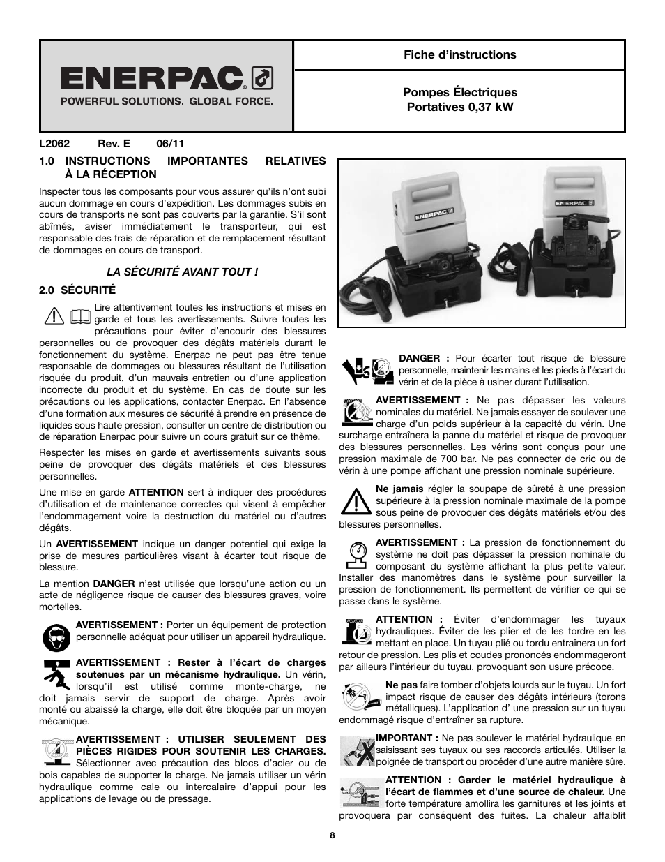 Enerpac PU-Series User Manual | Page 8 / 56