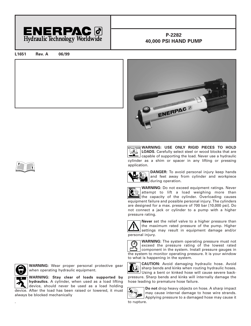 Enerpac P-2282 User Manual | 20 pages