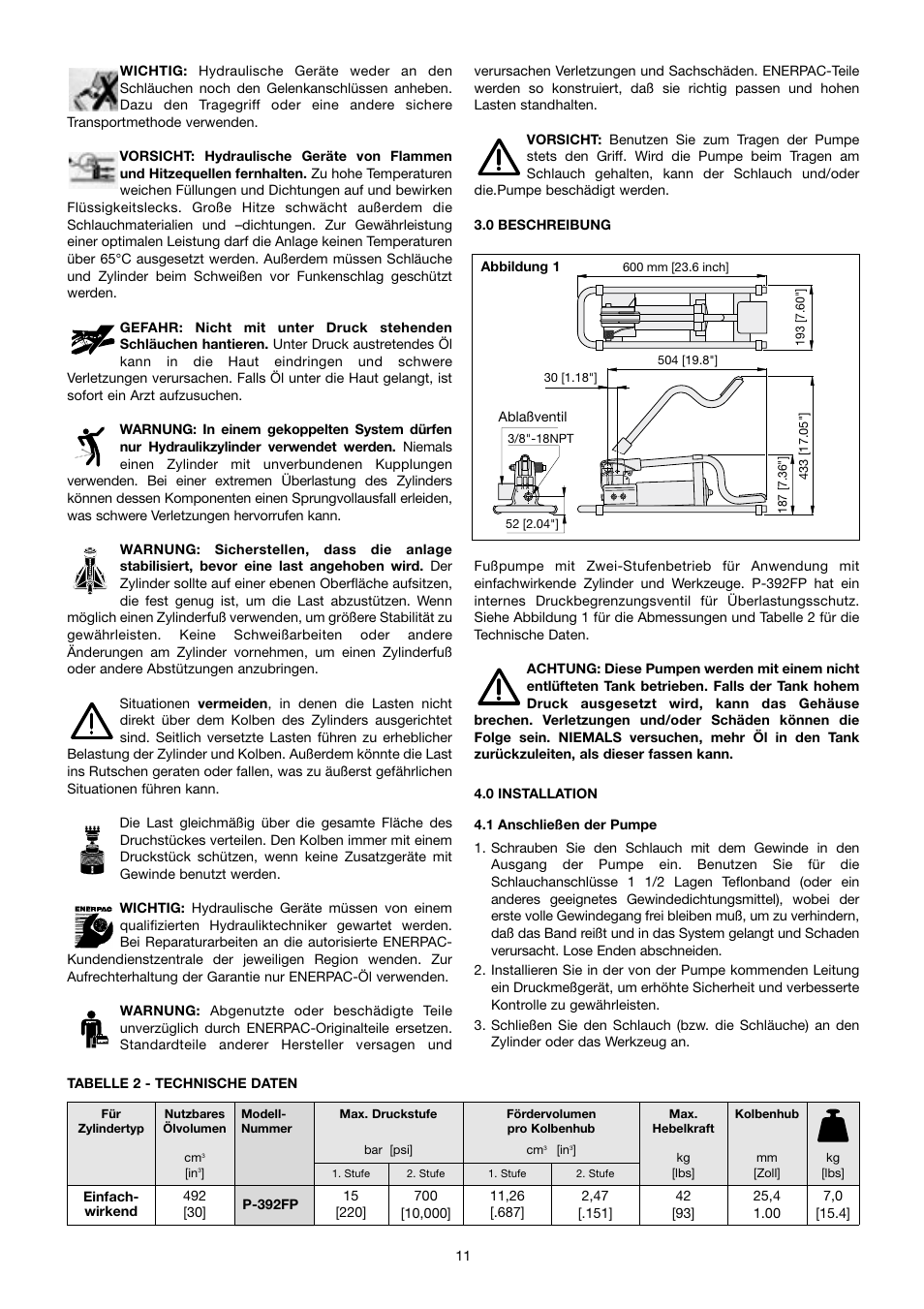 Enerpac P-392FP User Manual | Page 11 / 14